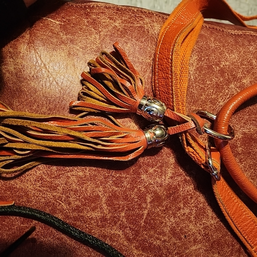 Cuore & Pelle Leather Purse W/Metal Strap Connection Lg Bag - Picture 7 of 7